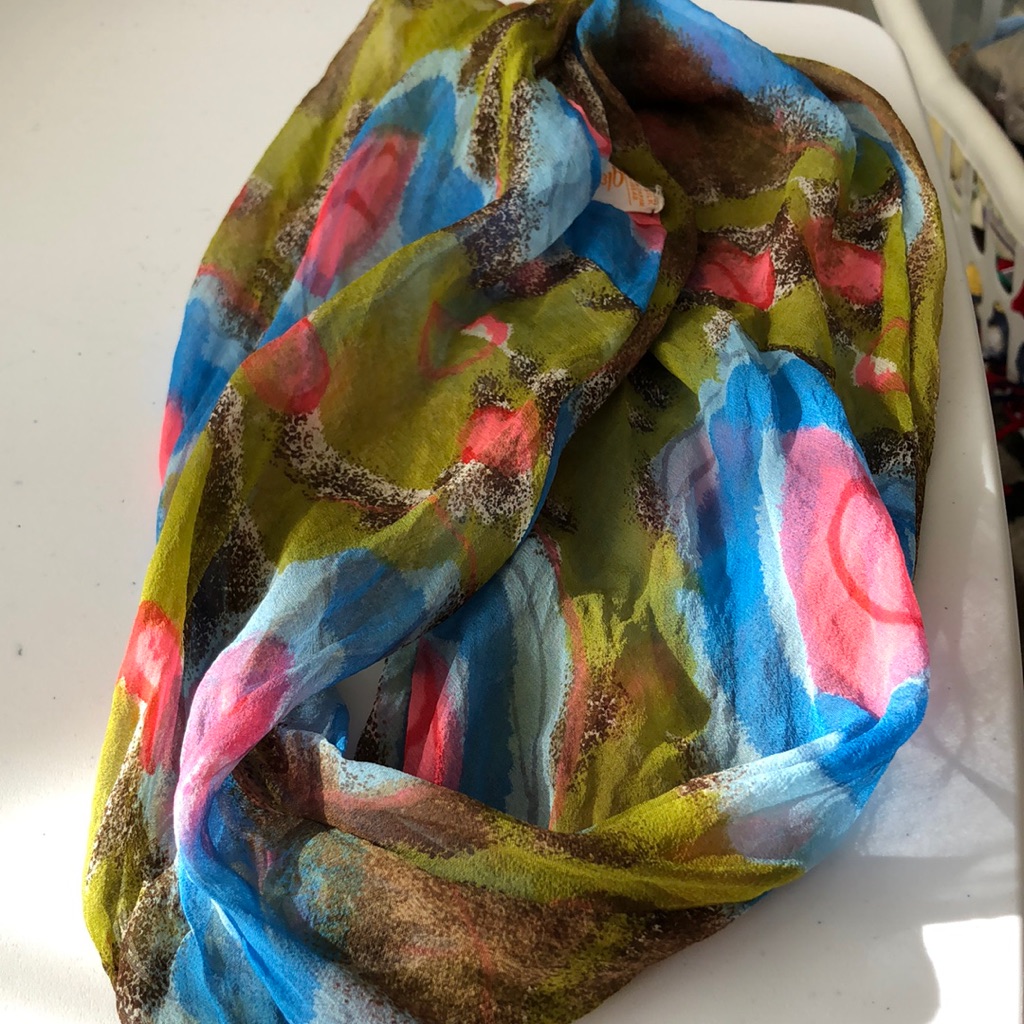 Glentex 100 Silk Infinity Scarf Made In Japan